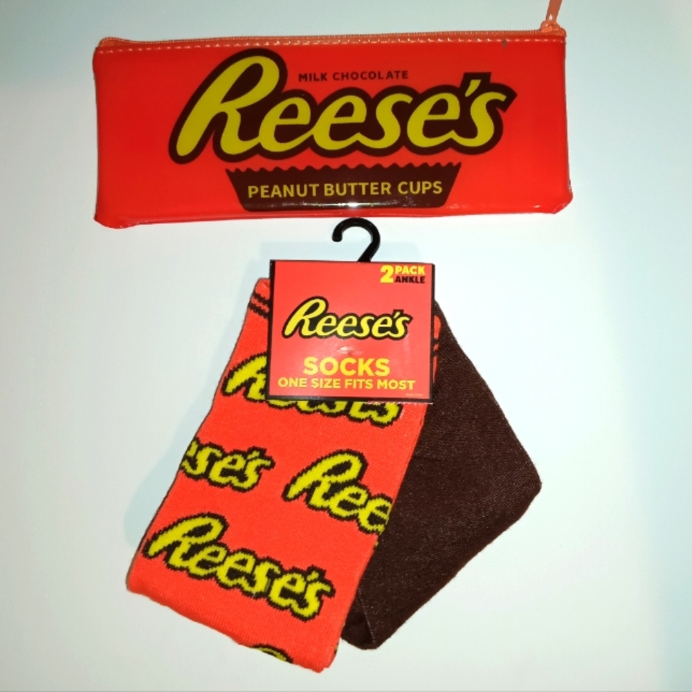 2 Reese's Socks And Pencil Bag